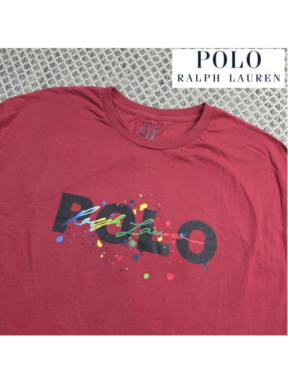 Polo Ralph Lauren Mens 3XB Red Paint Splatter Big Pony Graphic T Shirt